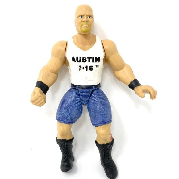 VTG 1998 Stone Cold Steve Austin Action Figure,‎ Jakks, Titan WWE WWF Wrestler - Picture 1 of 4